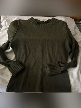 Burberry Olive Green Crewneck Sweater